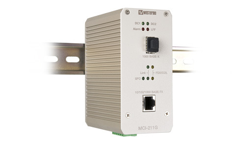 Westermo Industrial Gigabit Ethernet Media Converter MCI-211G.