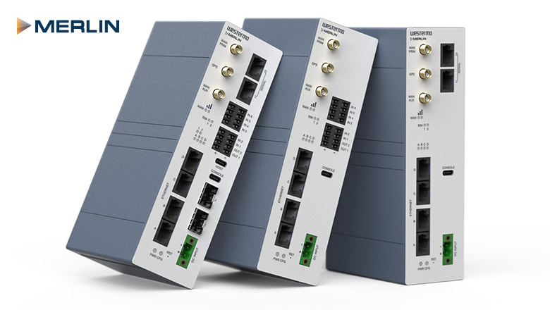 Westermo Merlin range of compact, rugged and secure cellular routers for demanding energy, infrastructure and transportation applications.